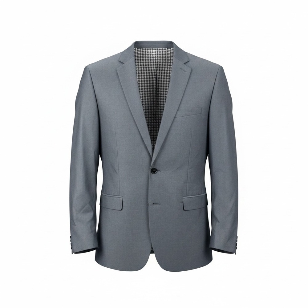 Express Mens Extra Slim Gray Cotton Two Button Blazer Sport Coat 44R